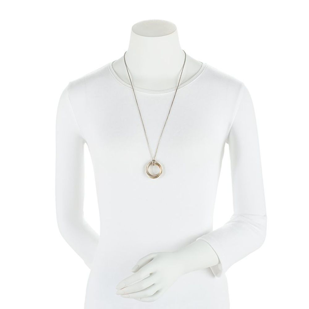 David Yurman 14k Gold Sterling Silver Crossover Pendant Necklace - Picture 2 of 3